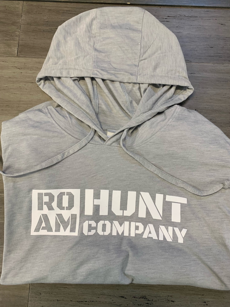 Roam Hunt Co Sport Tek Lightweight Hooded Shirt-Gray